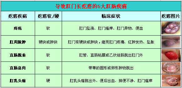 导致肛门长疙瘩的疾病